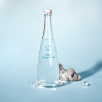 En Stock Logo personnalisé 330ml 500ml 750ml Bouteille d'eau minérale vide Bouteille en verre de boisson à bouchon vissé transparent