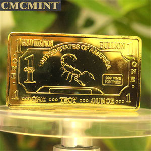 Moneda Conmemorativa de Titanio de 1 Onza, Lingote de Titanio Dorado, Barra Escorpión - Product Image 2