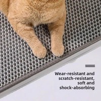 Tapis de litière pour chat extra large à double couche filtrante, anti-éclaboussures, anti-trace, contrôle du sable, tapis de sol sous la litière pour chat