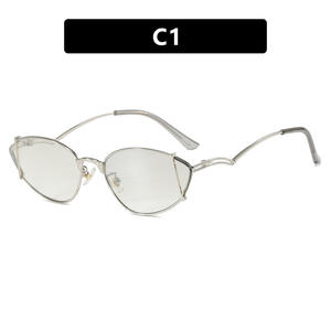 Gafas de Sol <span class=keywords><strong>Cole</strong></span> Shield Metálicas con Forma de Ojo de Gato, Estilo Concavo Y2K para Mujer, Protección UV400, Estilo Celebridad de Little Red Book Online - Product Image 6