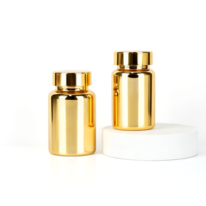 Botella de Cápsulas de PP Electrochapada en Oro de 50 ml, 100 ml, 120 ml, Botella de Cápsulas para Suplementos, Botella para Tabletas de Vitaminas - Product Image 1