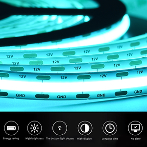 Venta caliente Tiffany Blue 420LEDs 24V 12 W/m Tira de <span class=keywords><strong>LED</strong></span> COB personalizable para la decoración del hogar o Bar - Product Image 5