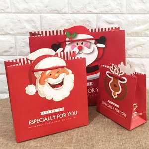 2022 Cute Cartoon Design Paper Merry Christmas Themed Gifts Candy Packing Party Packaging Bags For Christmas Gift