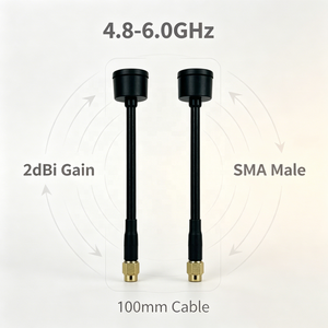 <span class=keywords><strong>Antenne</strong></span> fouet FPV noire de 100 mm à gain élevé et faible axialité RHCP 2.0dBi SMA Mâle pour drone de course et freestyle 4.8-6.0GHz (lien vidéo) - Product Image 1