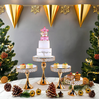 High Foot vergoldete Kuchenst änder Set für Hochzeit Neujahr Abschluss feiern Dessert Tablett Display Party Dekorationen 3-16 Stück