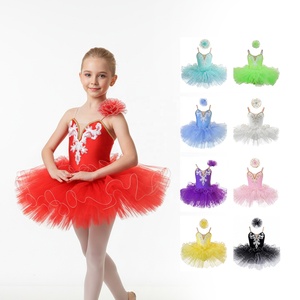 Tutù da Balletto per Bambine <span class=keywords><strong>con</strong></span> Paillettes, Costume da Danza <span class=keywords><strong>con</strong></span> Fascia Floreale e Applicazioni, Disponibile negli USA - Product Image 1