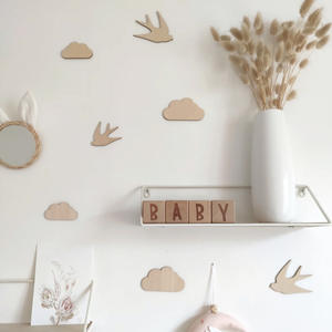 Autocollants muraux en bois de style nordique INS pour la décoration de la maison, décorations murales pour <span class=keywords><strong>chambre</strong></span> d'enfant, art mural en bois créatif - Product Image 3