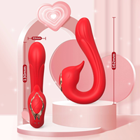 Vibrateur Rose 3-en-1 Gelances pour Femme : Plaisir Intense, Vibration, Effet de Clapet, Orgasme par Morsure des Lèvres, Succion Clitoridienne, Léchage