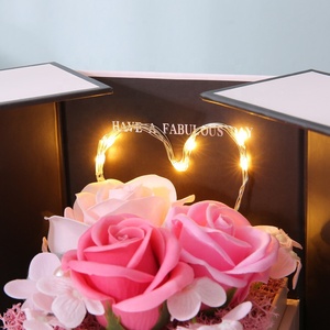 A-1206 Double Door <strong>Valentine</strong> Day Gift <strong>Box</strong> with Preserved Rose Flower Jewelry <strong>Box</strong> Rose Flower Decorated for Sale - Product Image 4