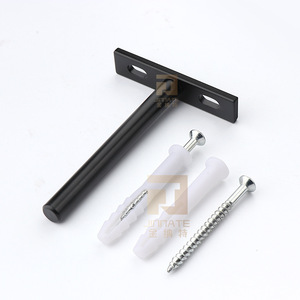 Kinnet Wall Mount <b>Bracket</b> T-Shaped <b>Black</b> Iron Partition Support Hardware Accessory - Product Image 1
