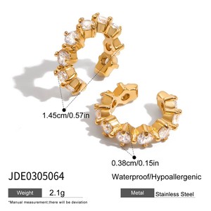 Pendientes de Moda Minimalistas con Ondas Pulimentadas, Chapados en Oro de 18K, para Mujer, Joyería de Acero Inoxidable Resistente al Agua, Regalo - Product Image 3