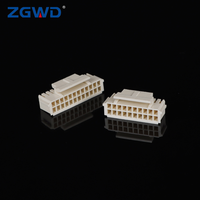 Connecteur mâle double rangée avec bornes, pas de 2,0 mm, pour PCB, avec boîtier d'adaptation à encliquetage PHB beige, certifié 750C pour fil chauffant