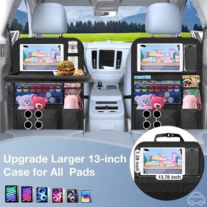 Organisateur de siège arrière de voiture personnalisé avec plateau, poches de rangement, protection de siège arrière avec support pour <span class=keywords><strong>tablette</strong></span> tactile pour les voyages des enfants - Product Image 5