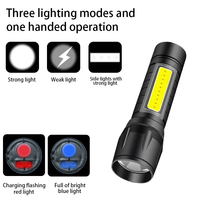 Lampe torche électrique en aluminium noir à prix d'usine, avec mise au point réglable pour les activités de plein air