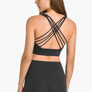 Kadın Push Up orta darbe çapraz geri hızlı kuru yumuşak Yoga spor sutyeni yastıklı koşu üstleri spor salonu Fitness giysileri giysi çalışmak - Product Image 1