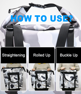 Sac de plage en PVC personnalisé pour femmes, sac à main de plage, camouflage, sac étanche à enroulement, pour la navigation de plaisance, la randonnée, le kayak, le rafting - Product Image 3