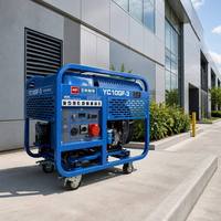 Générateur diesel super silencieux 10 kW YC10GF-3 11000 Watt Max avec ATS 220V/400V, centrale électrique portable avec roues