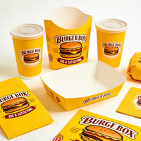 Scatola per Hamburger in Carta Kraft, Contenitore per Pollo Fritto, Sandwich, Anelli di Cipolla, Hot Dog, Cartone Usa e Getta per Fast Food