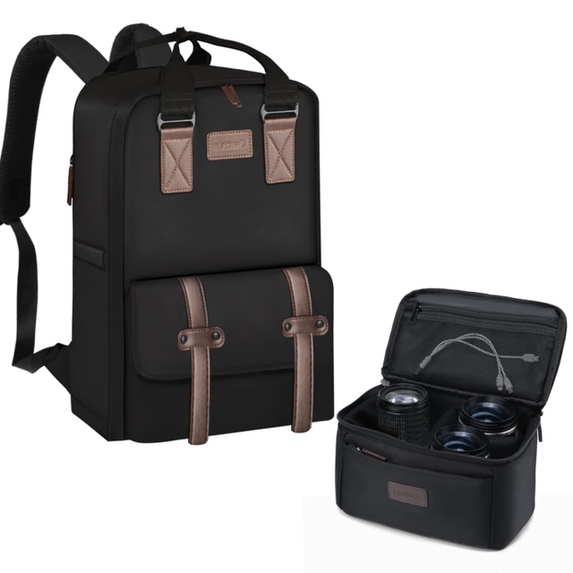 Backpack Waterproof Multifunctional Photography Shoulders Digital Camera Anti-Theft Photography Backpack with 15 Inch Laptopop