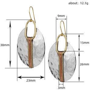 Orecchini vintage bicolore da donna, colore argento, gioielli alla moda per feste. - Product Image 3