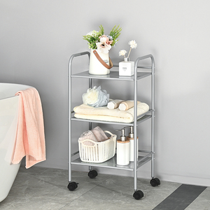 Thời trang mới phòng tắm 3 Tier lưu trữ Xe đẩy cán tiện ích Organizer Rack 3 lớp tiện ích cán giỏ hàng - Product Image 1