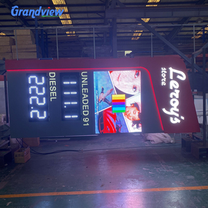 Letrero de totem para <span class=keywords><strong>gasolinera</strong></span> exterior con logotipo iluminado y pantalla de precios de aceite, caja de luz publicitaria, letrero de entrada y salida para estación de servicio - Product Image 3