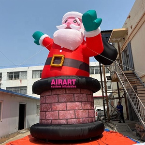 Inflables fábrica personalizada Navidad inflable personaje 3m/10 pies inflable <span class=keywords><strong>Santa</strong></span> Stand <span class=keywords><strong>en</strong></span> <span class=keywords><strong>chimenea</strong></span> - Product Image 2