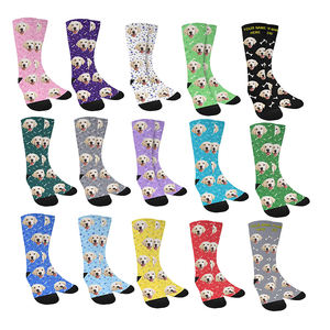 Chaussettes personnalisées pour animaux de compagnie avec impression numérique 3D sans limite de couleur, chaussettes amusantes avec <span class=keywords><strong>photo</strong></span>, chaussettes imprimées avec des animaux, des léopards, des chiens et des chats - Product Image 3