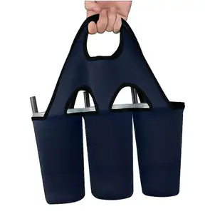 Insulated Neoprene Drink Cup Holder Beverage Tote Bag for Carrying Coffee Soft Drink Milk