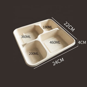 Dinner Plate Disposable Bagasse Pulp Lunch Box Biodegradable Paper Lunch Box With Lid