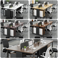 Bureau de travail pour employés, simple, moderne, rectangulaire, en bois, écologique, modulaire, avec écran de séparation, casier, cloison, bureau d'ordinateur pour employés