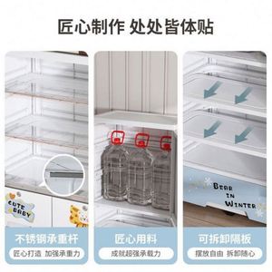 Haogle, 3 capas, puerta doble, otros suministros para bebés, pequeño patrón de Tigre, cajón de almacenamiento, armario de ropa portátil para niños, armarios - Product Image 5