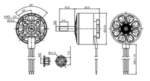 มอเตอร์ 2812 900KV/1460KV 3-6S มอเตอร์ไร้แปรงถ่านสำหรับเครื่องบินฟรีสไตล์ขนาด 7 8 9 10 นิ้ว - Product Image 5