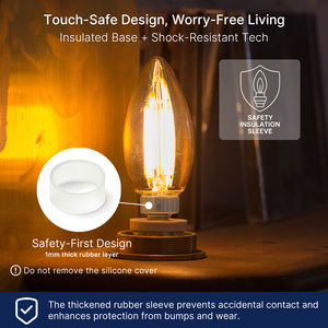 B11 Светодиодная свеча, 2700K E12, подсвечник, 4 Вт, эквивалент 40 Вт, с регулируемой яркостью, 450 люмен, горячее декоративное освещение, оптовая продажа - Product Image 3