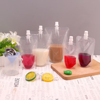 Sac à eau pliable avec votre propre logo, pochette à bec pour boisson, emballage pour jus liquide
