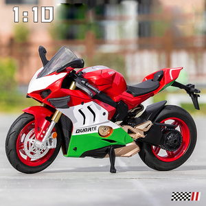 Motocicleta Ducati de Aleación a Escala 1:10, Modelo de Motocicleta Simulada, Modelo Metálico Acústico-Óptico, Juguete Coleccionable, Regalo para Niños - Product Image 4