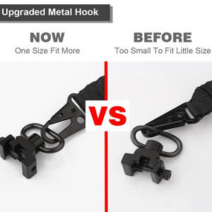 Correa Táctica GB50 de Dos Puntos con Ajustador de Longitud, Correa Tradicional con Gancho Metálico para Exteriores, Negra - Product Image 4