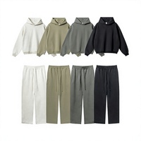 Ensemble sweat à capuche et pantalon de jogging pour homme, 100% coton tricoté, respirant, coupe ample, style streetwear hip-hop, personnalisable sur le devant