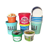 Tasses de crème glacée jetables de nouvelle conception avec le logo personnalisable avec des couvercles pour des enfants