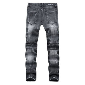 Jeans de Mezclilla Personalizados al por Mayor de Fábrica China, Jeans de Hombre de Alta Calidad Estilo Europeo y Americano, Jeans Rotos de Talla Grande para Hombre - Product Image 2