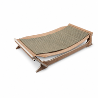 Cama para Gatos de Corcho Natural, Colchón de Corcho Rascable con Marco de Madera, Muebles Ecológicos para Gatos de Interior