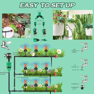 Drip Irrigation Watering Kit 164ft 1/2 In PVC Pipe Automatic Garden System For Balcony Flower Pot Gardening Tools - Product Image 2