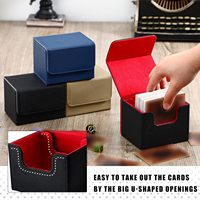 Boîte de rangement de cartes TCG de bureau en cuir PU premium, écologique, magnétique, capacité 100 cartes, durable, étanche et flexible