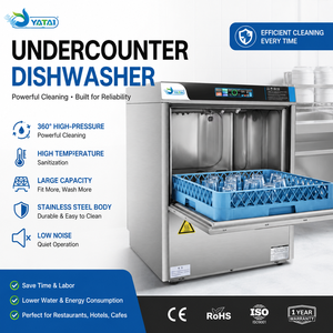 Lavavajillas Comercial Bajo Encimera 220V/380V con Ciclo de Lavado Rápido y Desinfección para Cocinas de Hostelería de Alta Temperatura - Product Image 2