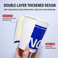 Ensemble de tasses à thé chinoises jetables personnalisées de luxe à double paroi en papier avec couvercles 330 ml 10 oz pour boissons chaudes