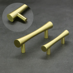 Brass Cabinet Handles Bar Shape Minimalist Design Antirust For Cabinet Doors And Drawers - Product Image 2