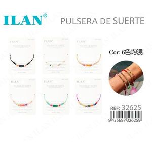Braccialetto Portafortuna Ilan, Set Assortito di 6 Colori, Bracciale con Charm per Donna, Gioielli alla Moda - Product Image 1