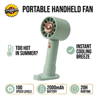 Ventilateur portable sans pales LX8868 pour camping et maison, réglage 100 niveaux, rechargeable USB (1200 mAh), faible bruit, extérieur