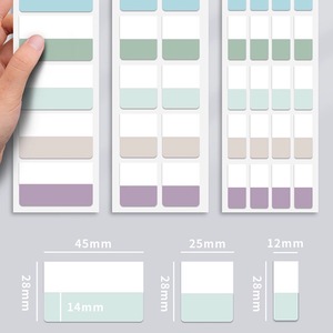 Pegatinas de índice de <span class=keywords><strong>color</strong></span> claro Morandi, tres tamaños, autoadhesivo, transparente, impermeable, Bloc de notas, marcador modificado, 10 hojas/juego - Product Image 5