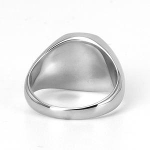 Bague Chevalière Gothique Tête de Loup en Acier Inoxydable 316 pour Homme, Bande Ronde aux Textures Contrastées, Esthétique Vintage Sombre et Élégante - Product Image 4